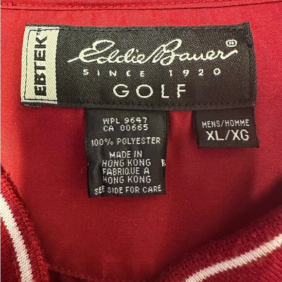 Vintage Eddie Bauer Golf Windbreaker Red Pullover Golf Jacket Size XL - Picture 4 of 6